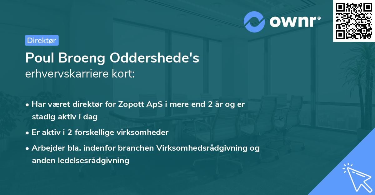 Poul Broeng Oddershede's erhvervskarriere kort