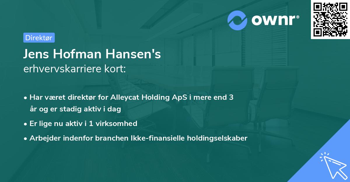 Jens Hofman Hansen's erhvervskarriere kort