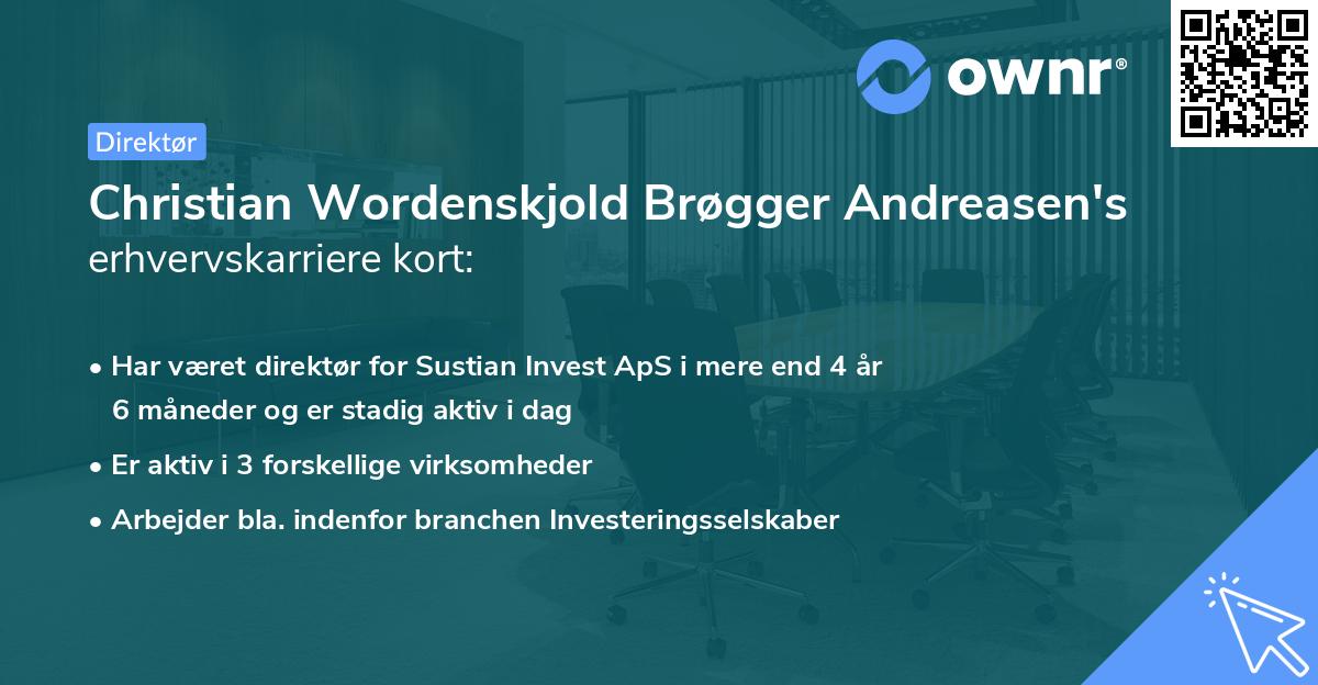 Christian Wordenskjold Brøgger Andreasen's erhvervskarriere kort