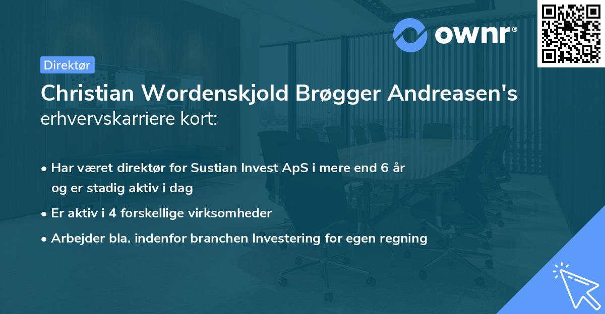 Christian Wordenskjold Brøgger Andreasen's erhvervskarriere kort