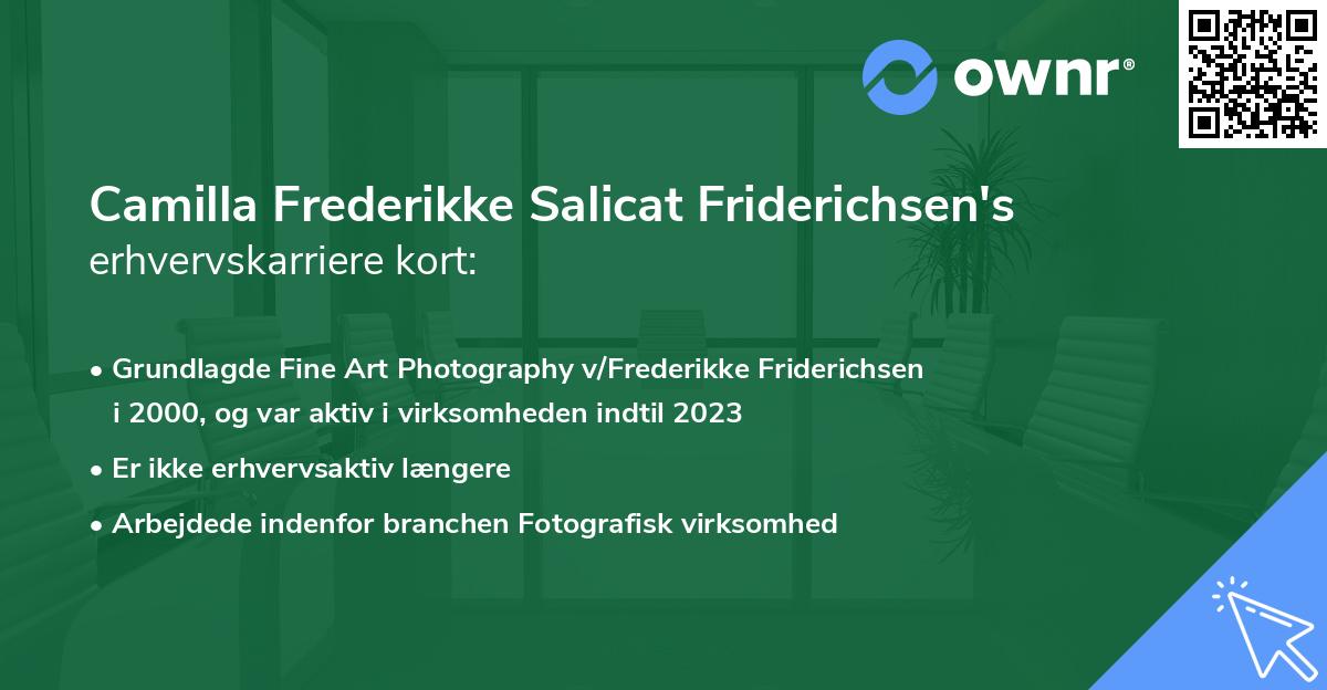 Camilla Frederikke Salicat Friderichsen's erhvervskarriere kort