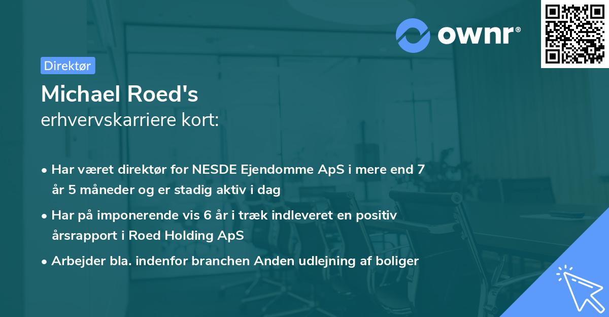 Michael Roed's erhvervskarriere kort