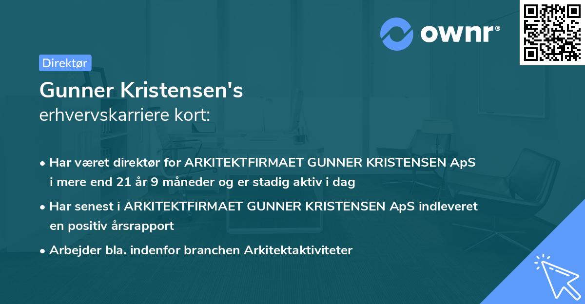 Gunner Kristensen's erhvervskarriere kort