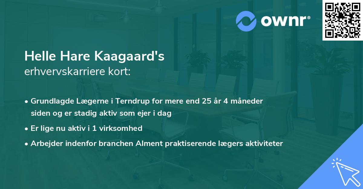 Helle Hare Kaagaard's erhvervskarriere kort