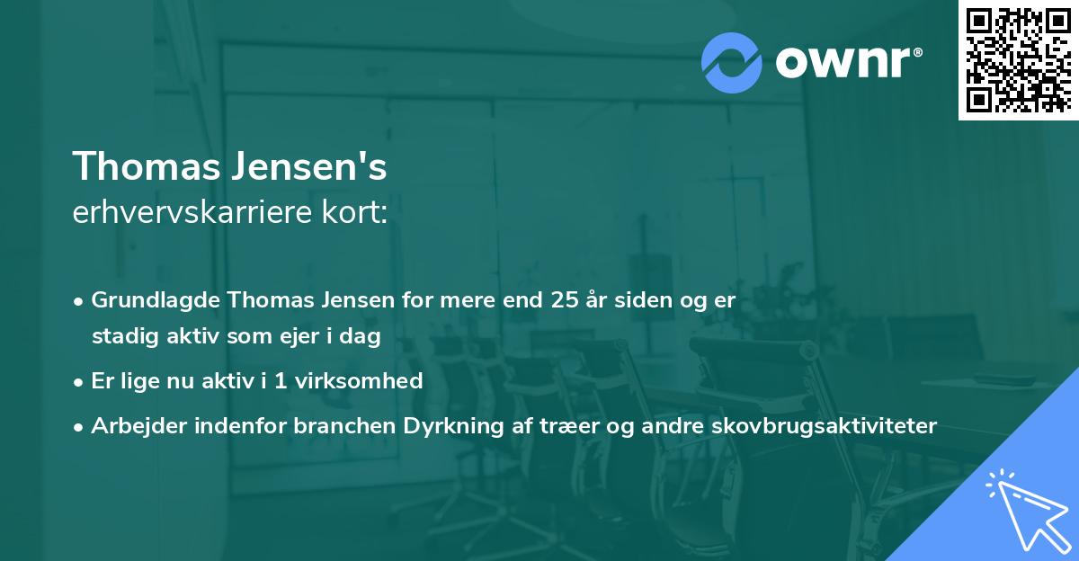 Thomas Jensen's erhvervskarriere kort
