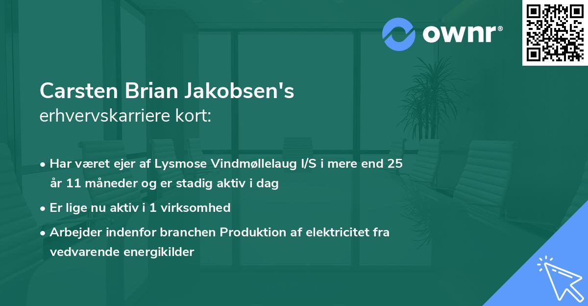 Carsten Brian Jakobsen's erhvervskarriere kort