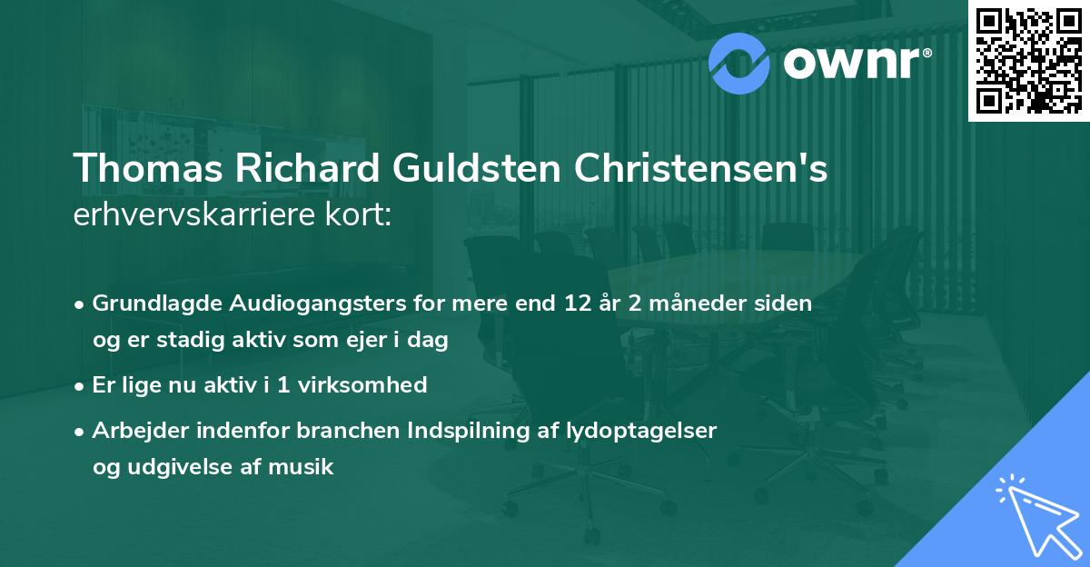 Thomas Richard Guldsten Christensen's erhvervskarriere kort