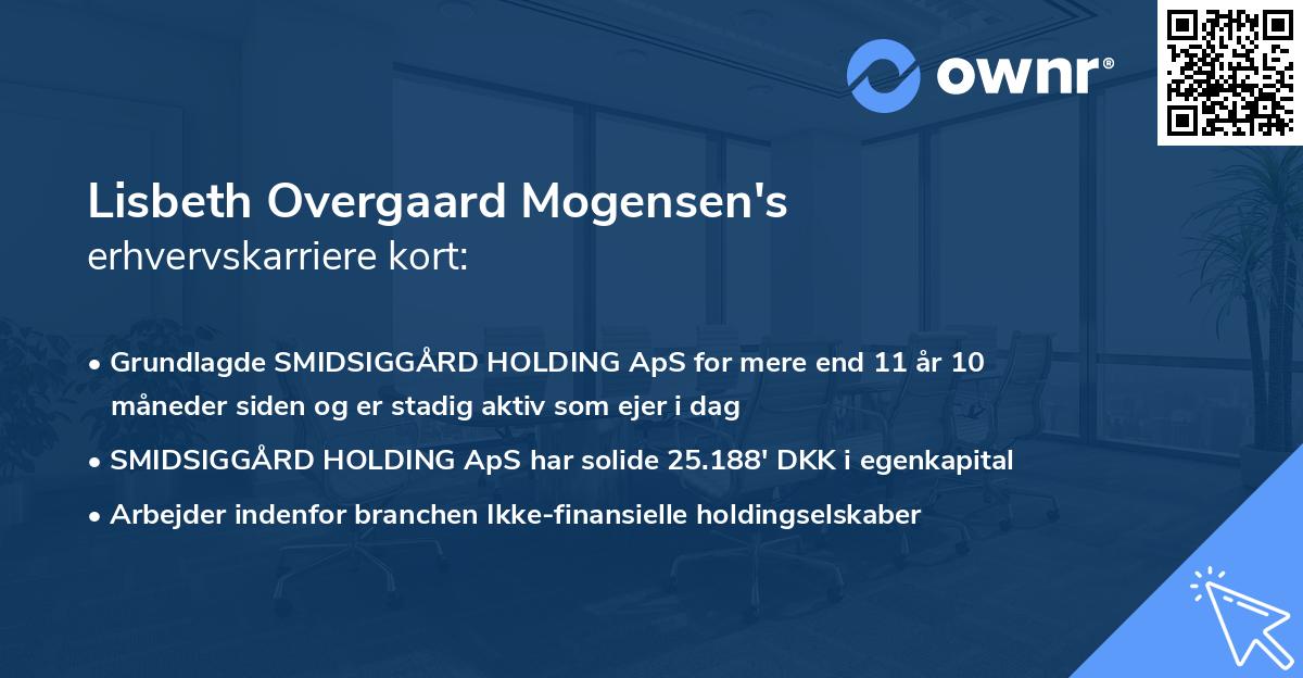 Lisbeth Overgaard Mogensen's erhvervskarriere kort