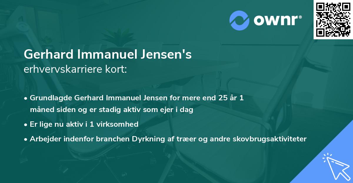 Gerhard Immanuel Jensen's erhvervskarriere kort