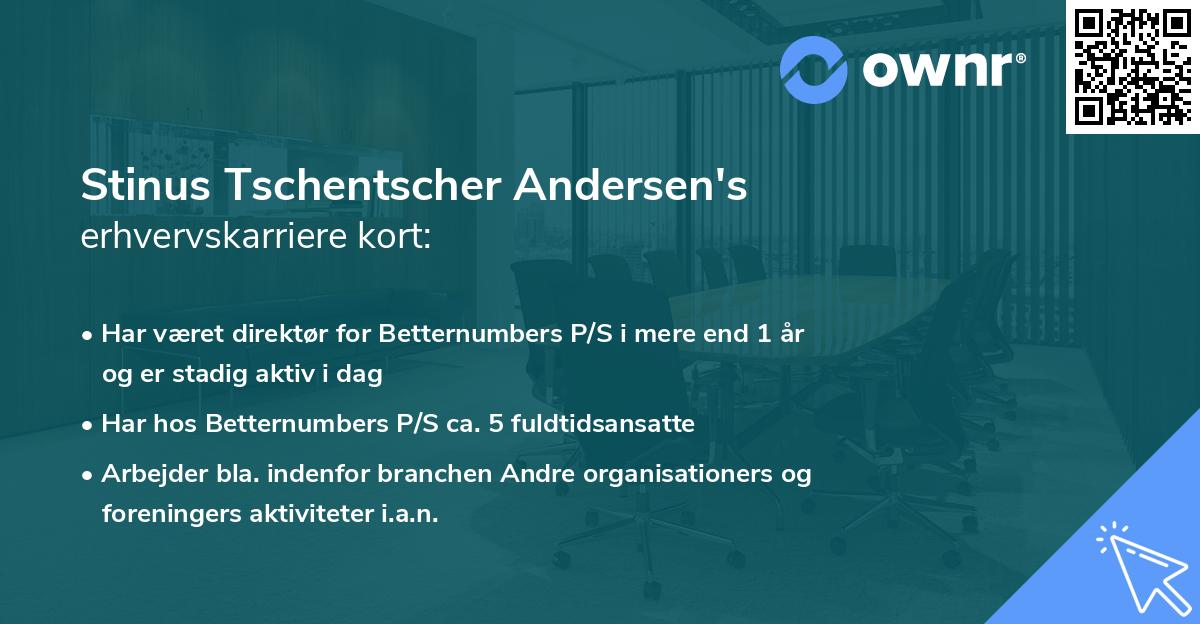 Stinus Tschentscher Andersen's erhvervskarriere kort