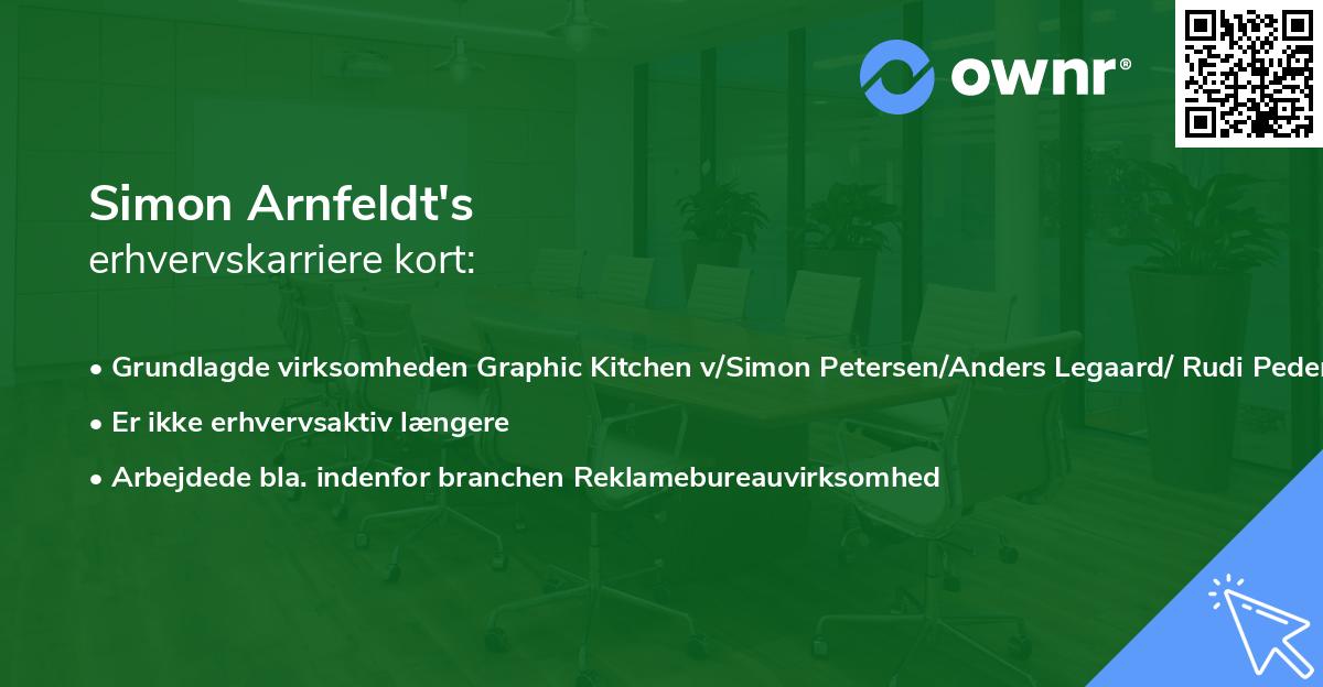 Simon Arnfeldt's erhvervskarriere kort