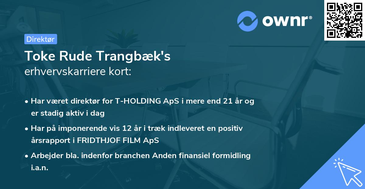 Toke Rude Trangbæk's erhvervskarriere kort