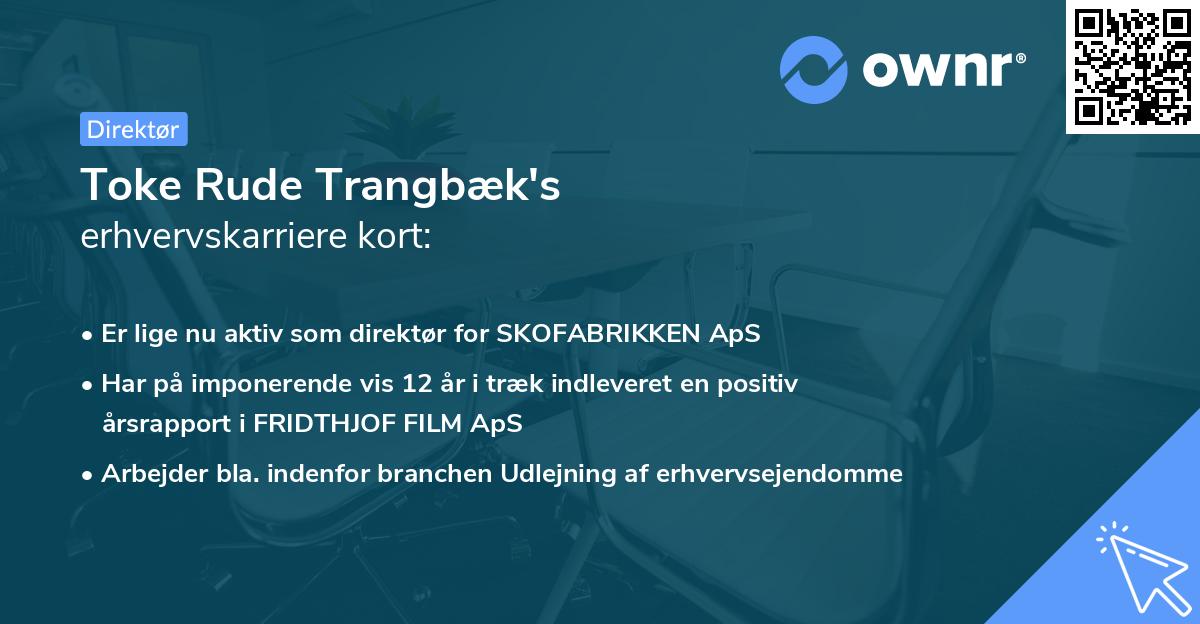 Toke Rude Trangbæk's erhvervskarriere kort