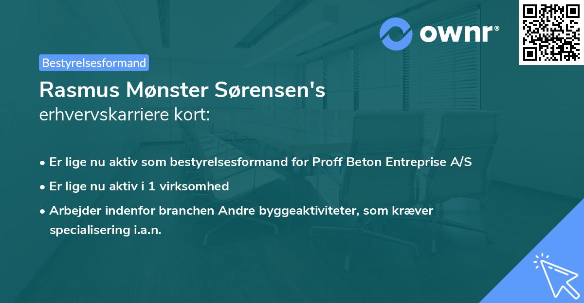 Rasmus Mønster Sørensen's erhvervskarriere kort