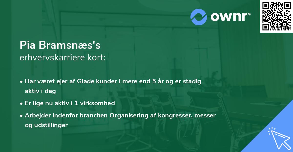 Pia Bramsnæs's erhvervskarriere kort