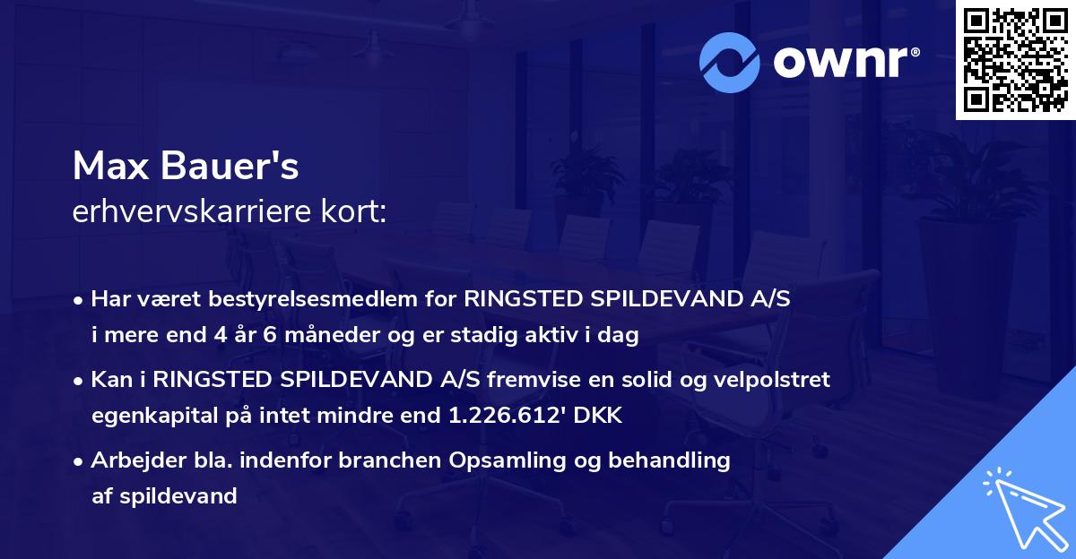Max Bauer's erhvervskarriere kort