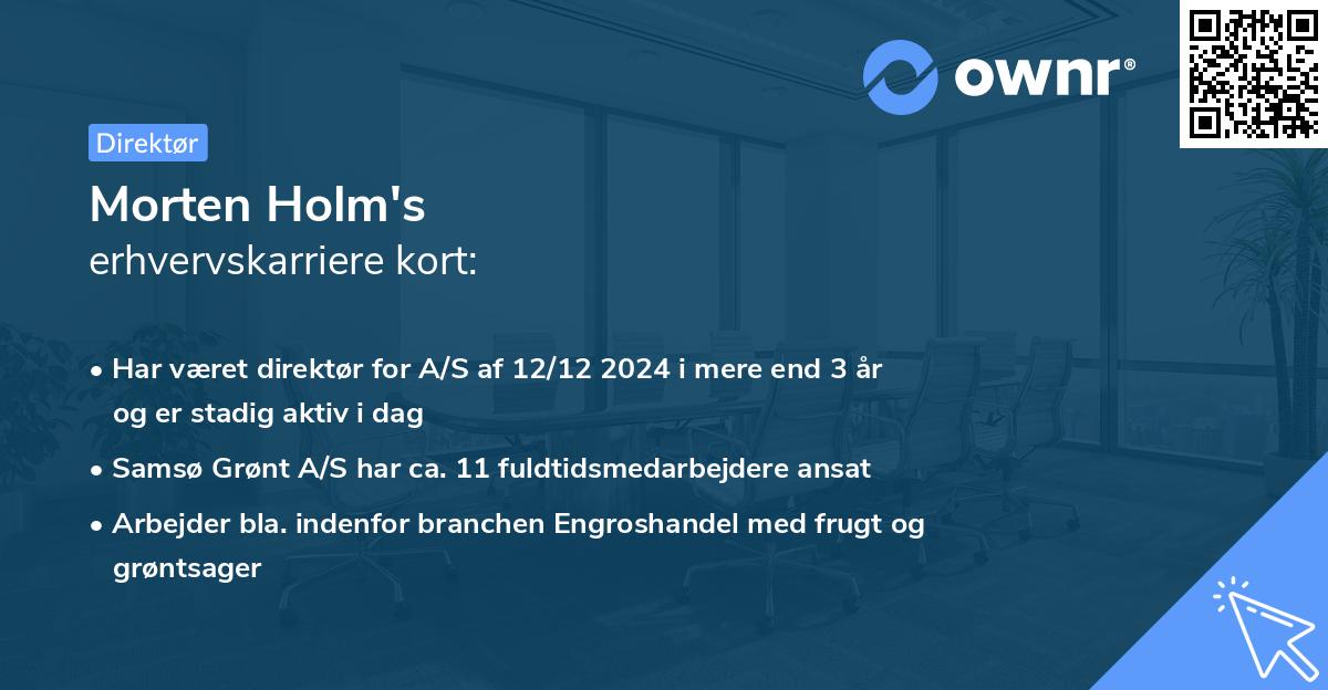 Morten Holm's erhvervskarriere kort