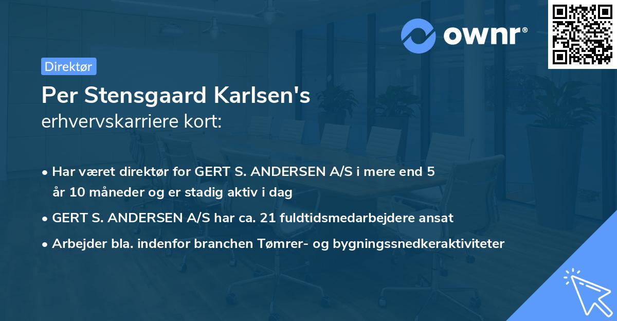 Per Stensgaard Karlsen's erhvervskarriere kort