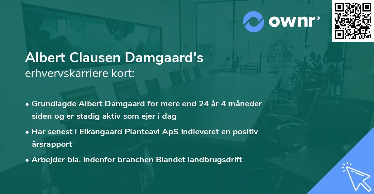 Albert Clausen Damgaard's erhvervskarriere kort