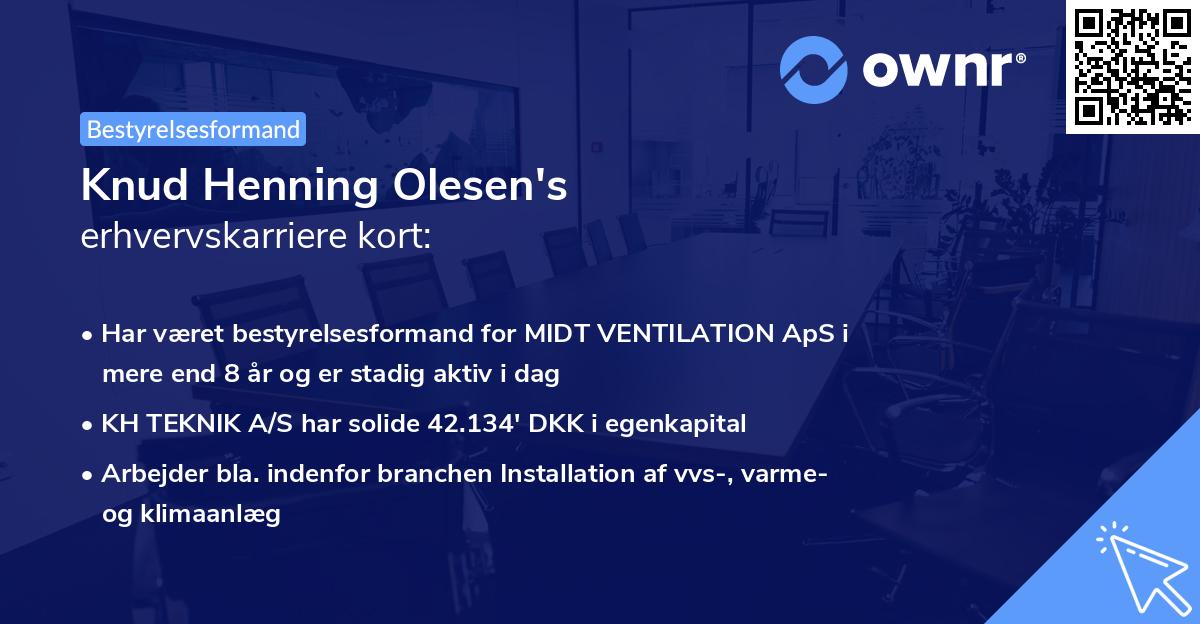 Knud Henning Olesen's erhvervskarriere kort