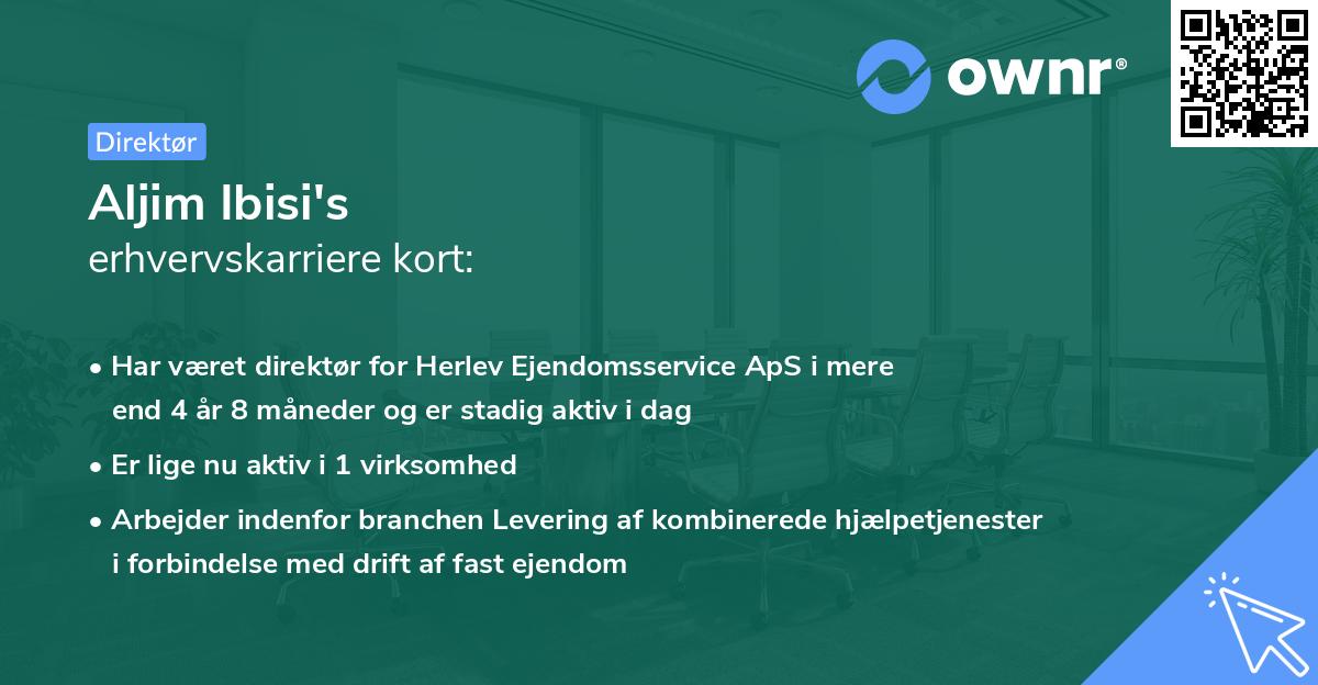 Aljim Ibisi's erhvervskarriere kort