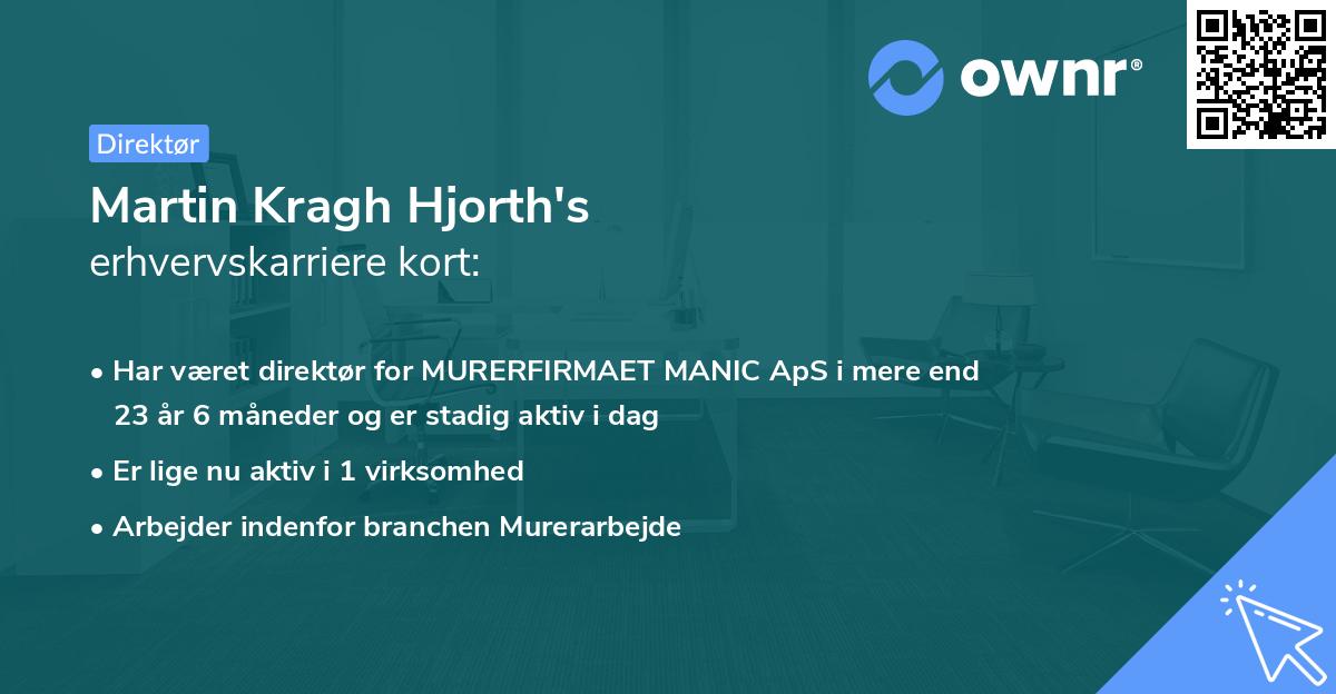Martin Kragh Hjorth's erhvervskarriere kort