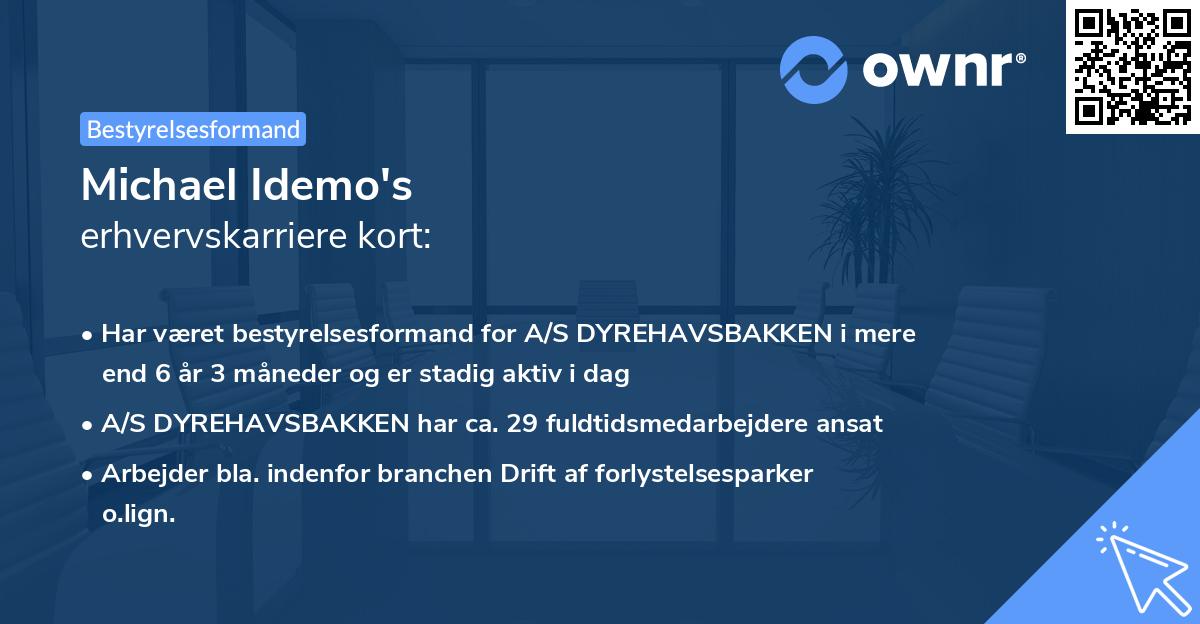 Michael Idemo's erhvervskarriere kort