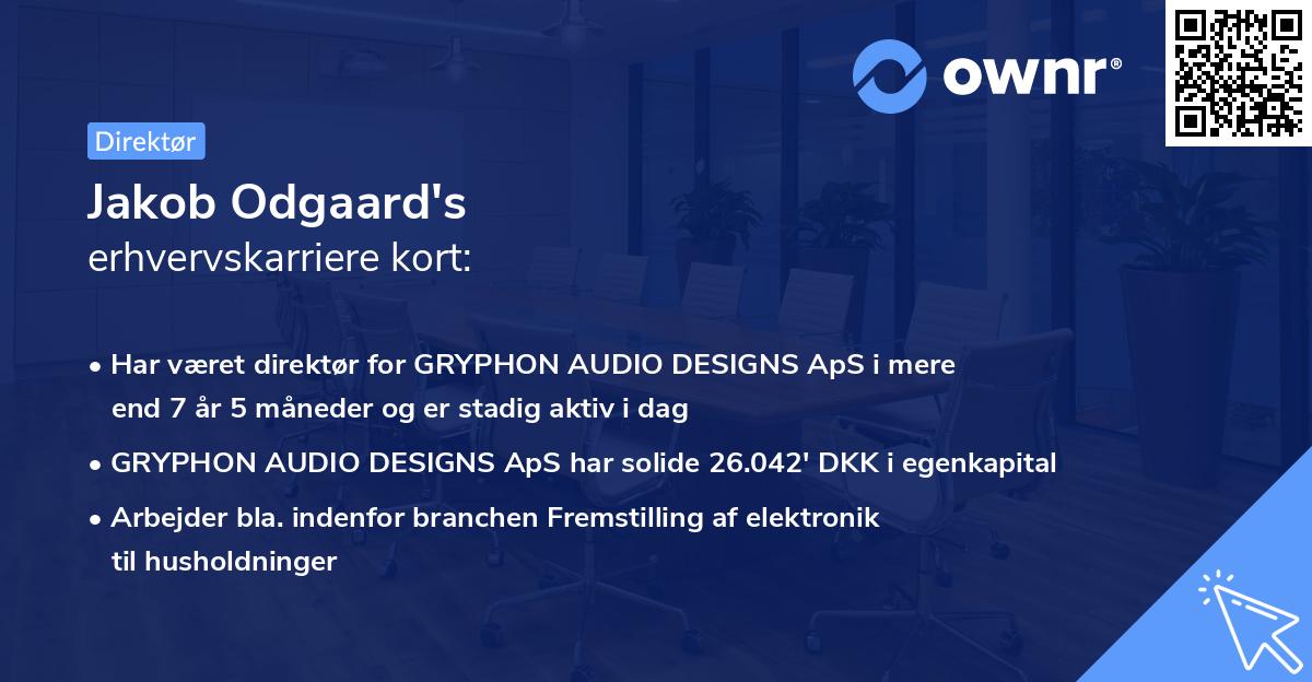Jakob Odgaard's erhvervskarriere kort