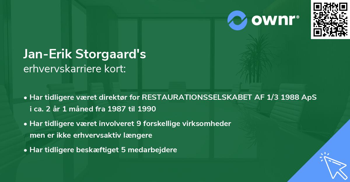 Jan-Erik Storgaard's erhvervskarriere kort