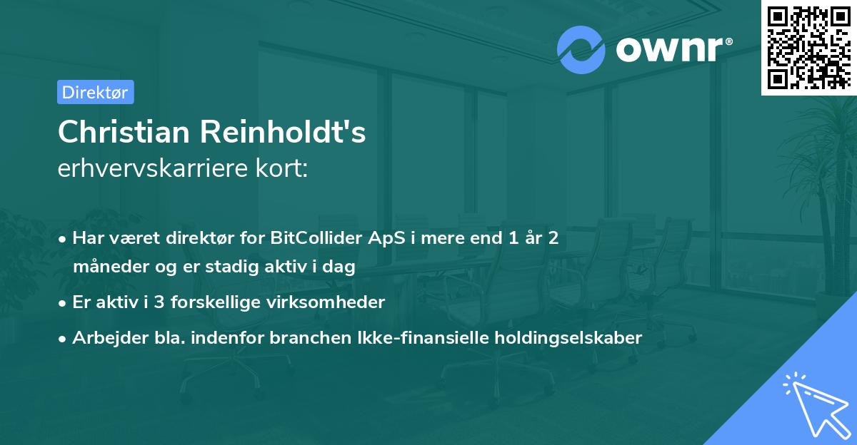 Christian Reinholdt's erhvervskarriere kort
