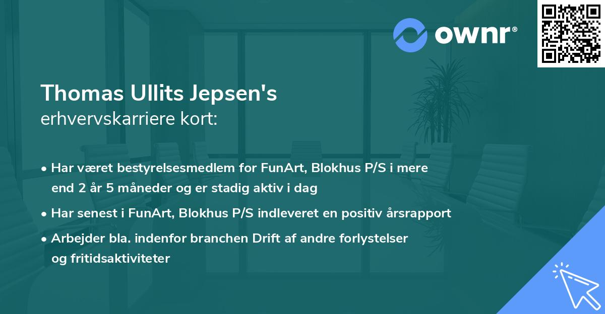 Thomas Ullits Jepsen's erhvervskarriere kort