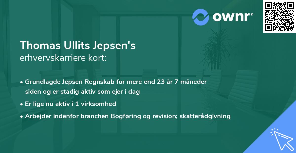Thomas Ullits Jepsen's erhvervskarriere kort