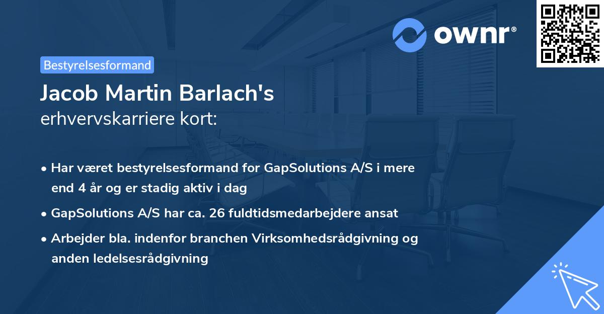 Jacob Martin Barlach's erhvervskarriere kort