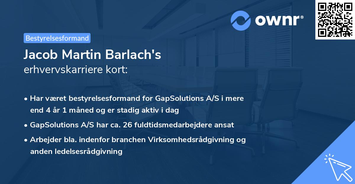 Jacob Martin Barlach's erhvervskarriere kort
