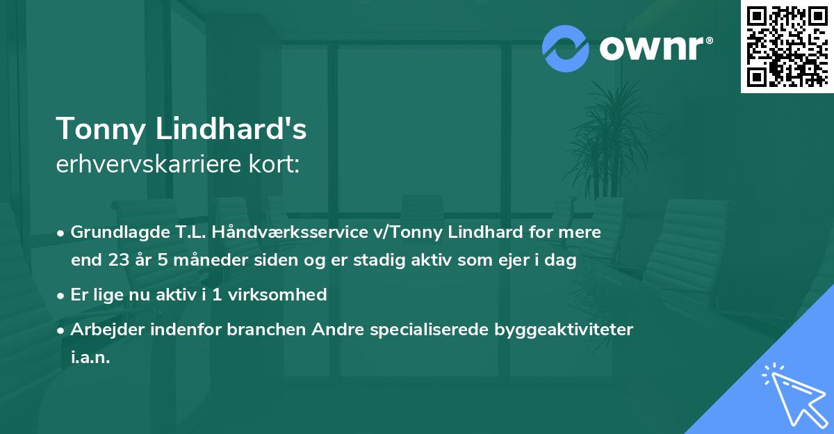Tonny Lindhard's erhvervskarriere kort