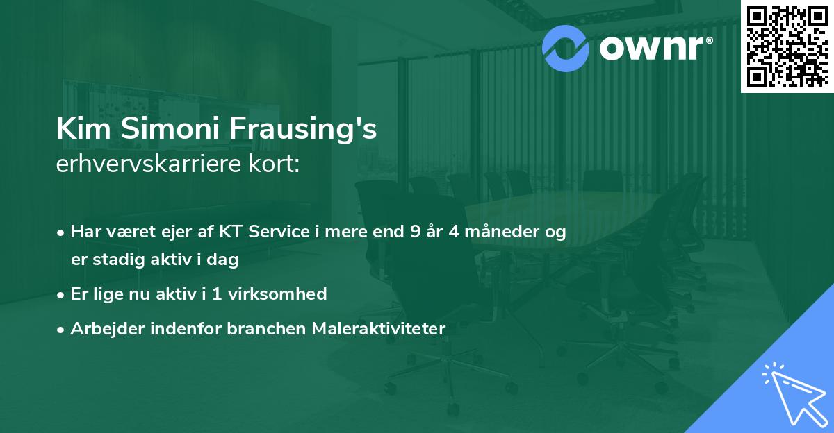 Kim Simoni Frausing's erhvervskarriere kort