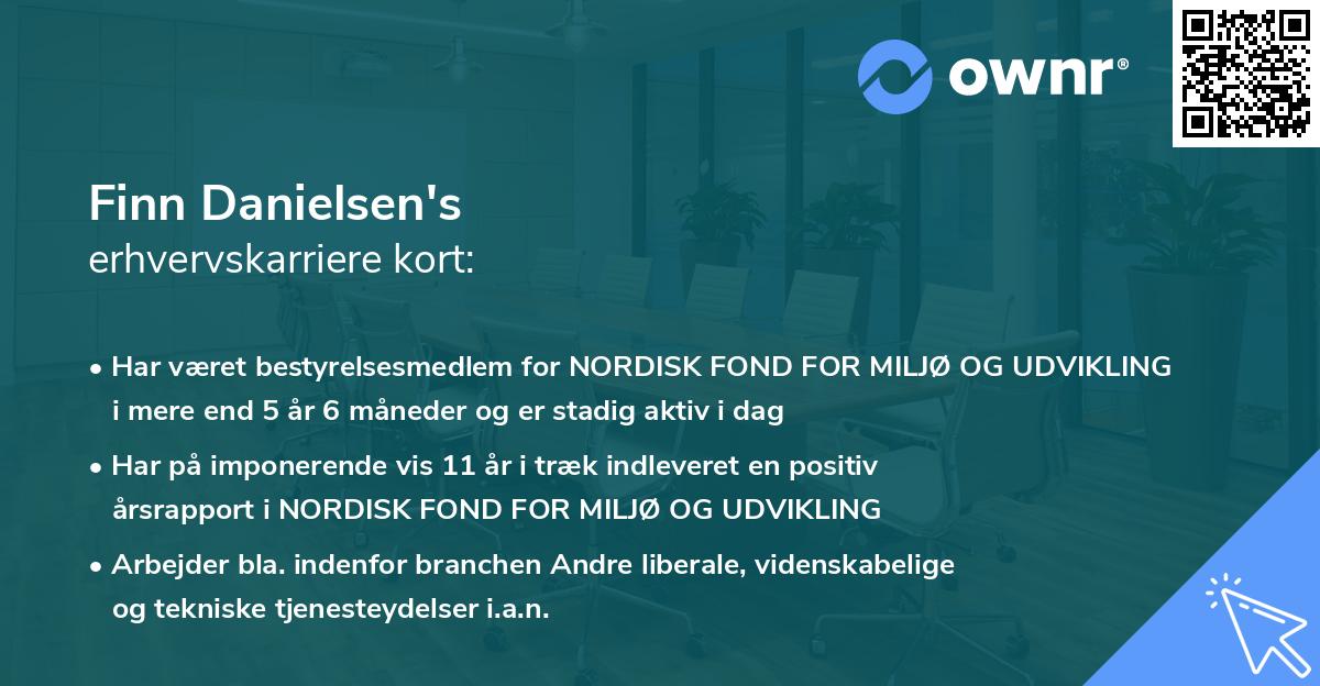 Finn Danielsen's erhvervskarriere kort