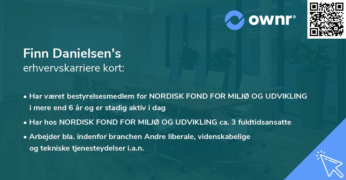 Finn Danielsen's erhvervskarriere kort