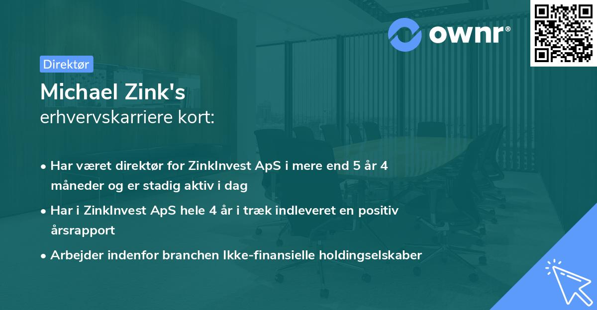 Michael Zink's erhvervskarriere kort