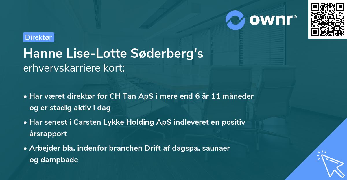 Hanne Lise-Lotte Søderberg's erhvervskarriere kort