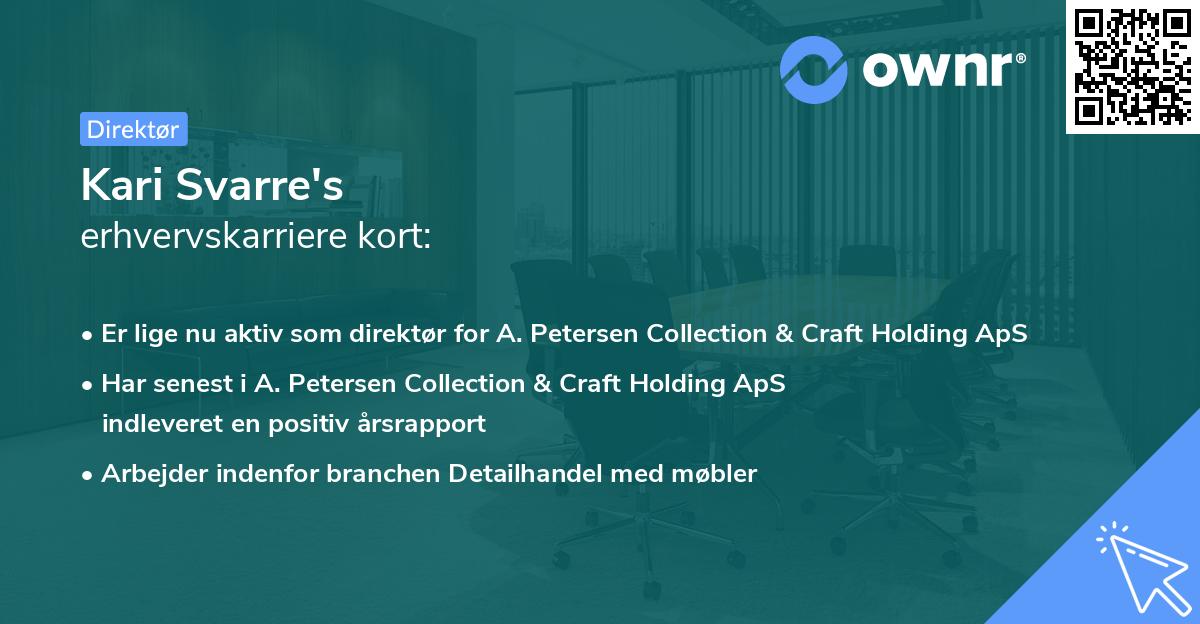 Kari Svarre's erhvervskarriere kort