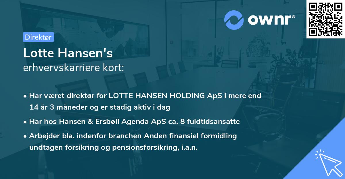 Lotte Hansen's erhvervskarriere kort