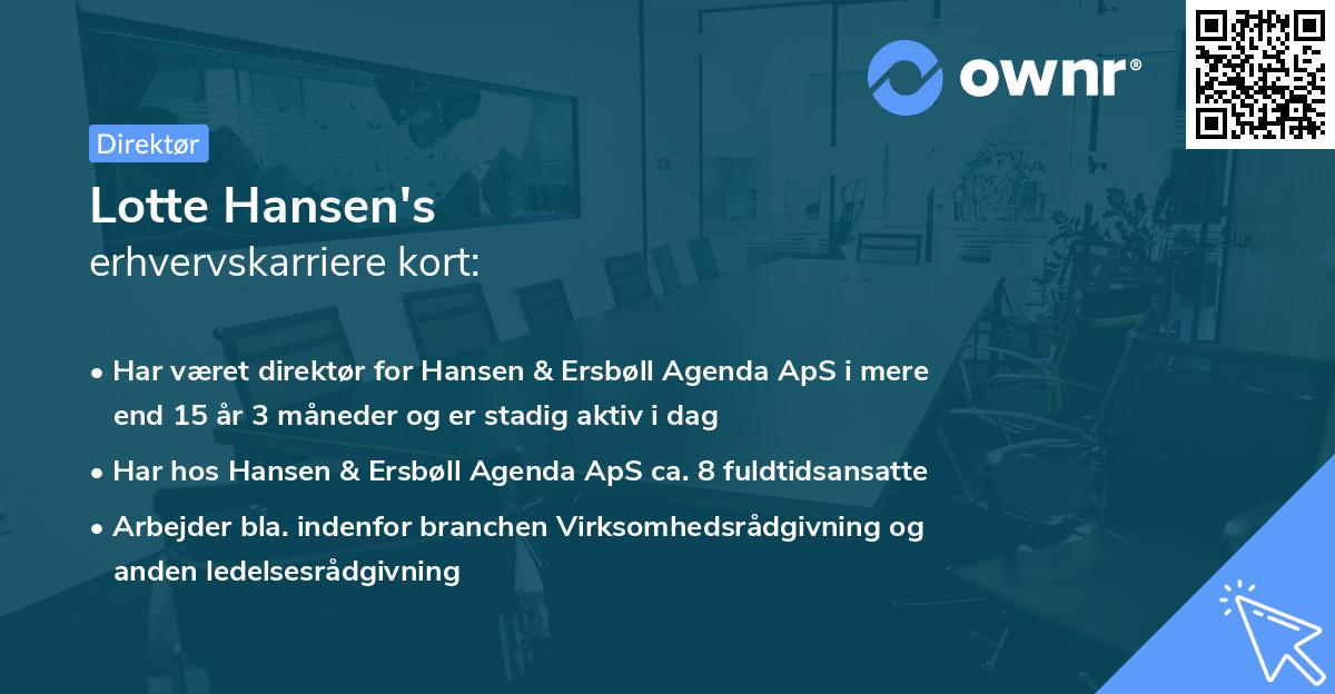 Lotte Hansen's erhvervskarriere kort