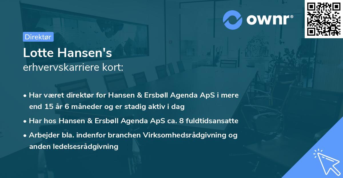 Lotte Hansen's erhvervskarriere kort