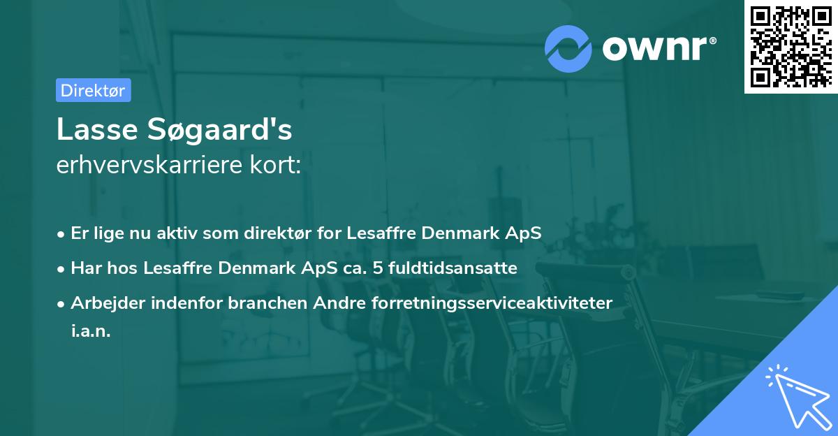 Lasse Søgaard's erhvervskarriere kort