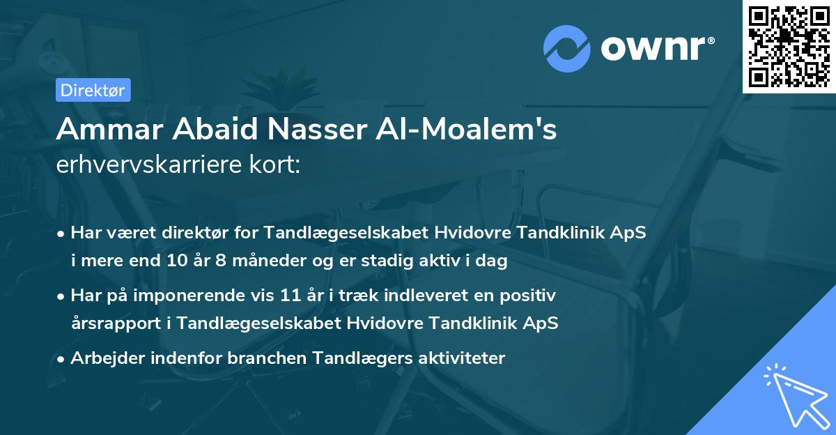 Ammar Abaid Nasser Al-Moalem's erhvervskarriere kort