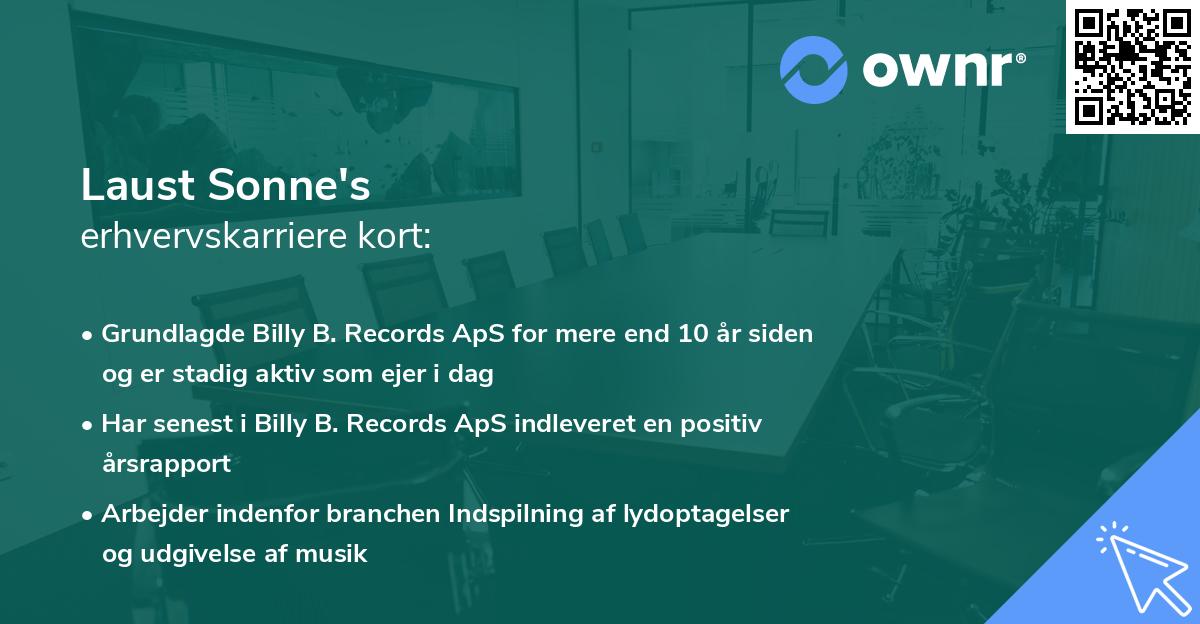 Laust Sonne's erhvervskarriere kort