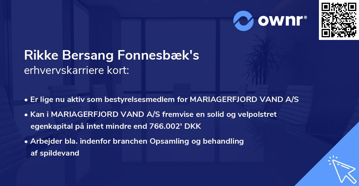 Rikke Bersang Fonnesbæk's erhvervskarriere kort