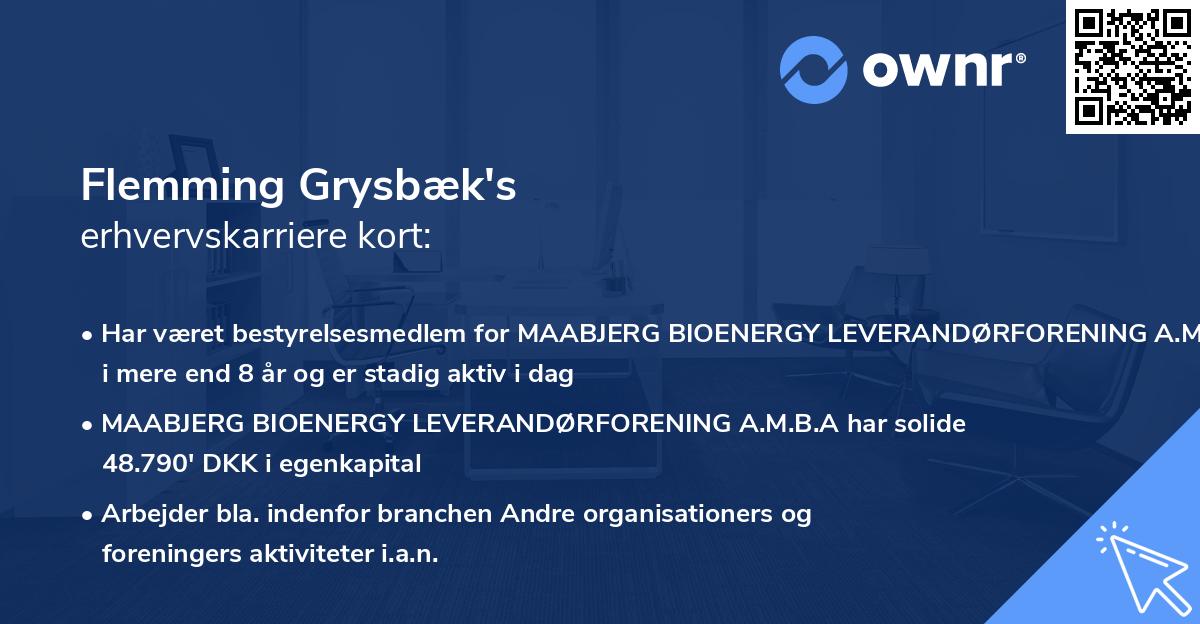 Flemming Grysbæk's erhvervskarriere kort