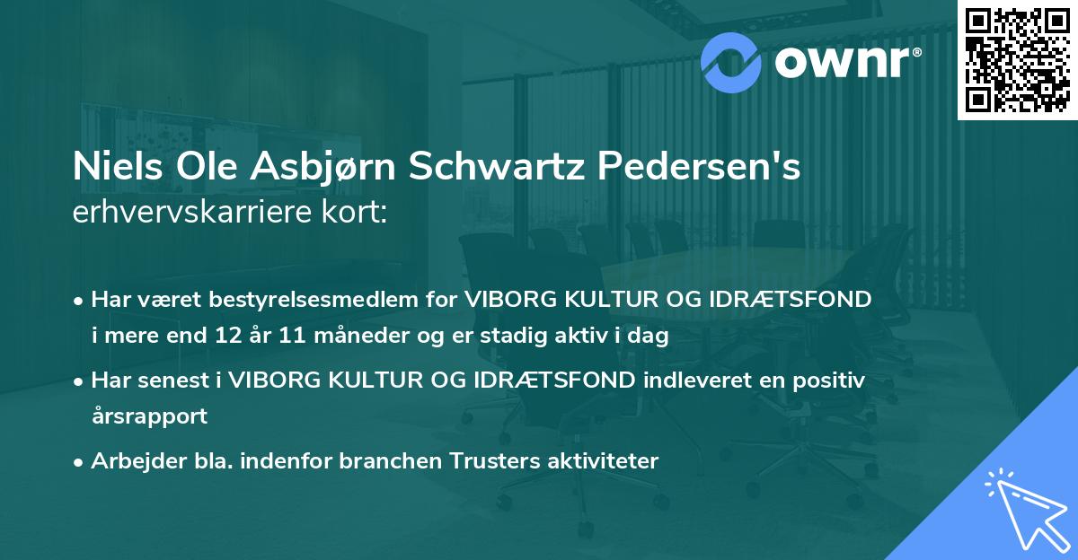 Niels Ole Asbjørn Schwartz Pedersen's erhvervskarriere kort